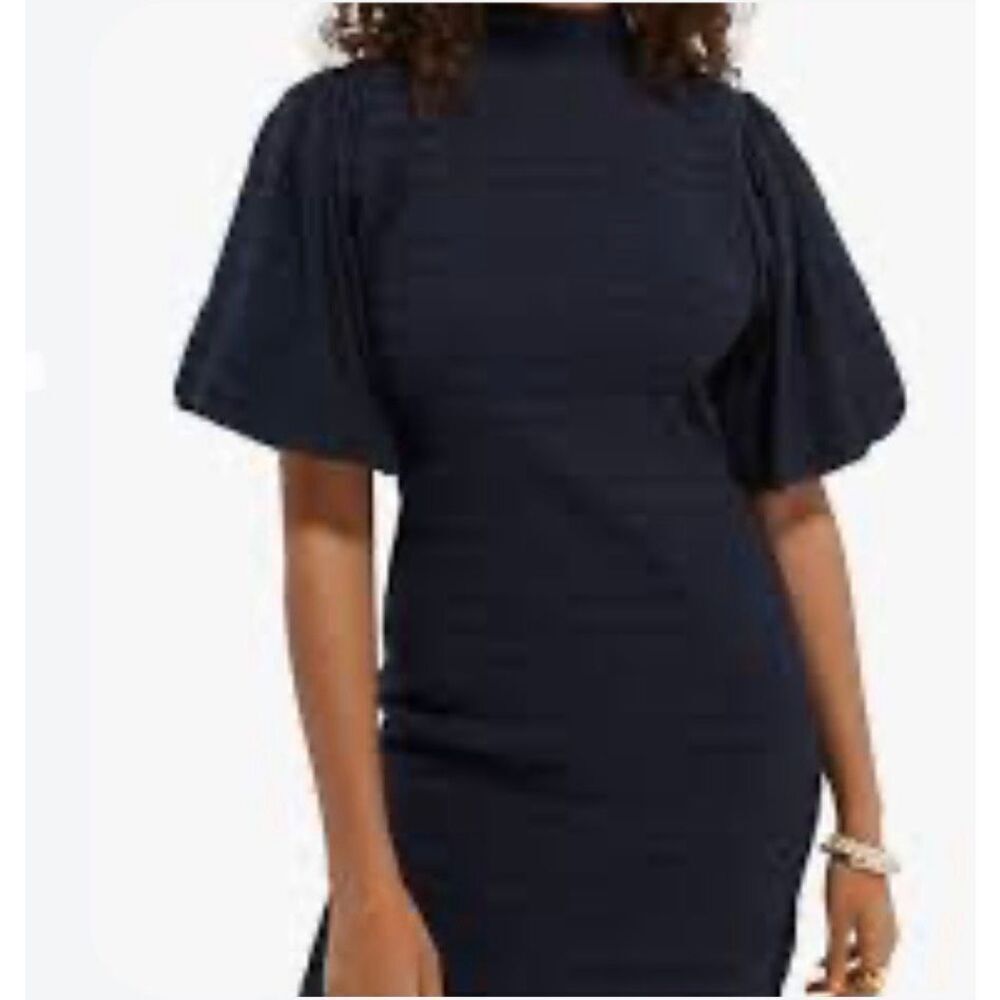 Scotch & Soda Puff Sleeve Dress | Navy in Large